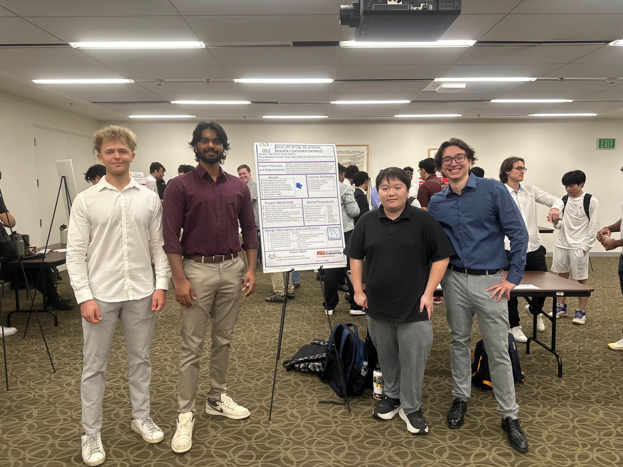 Presenting the DigiClips MySQL database poster at the ASU capstone showcase